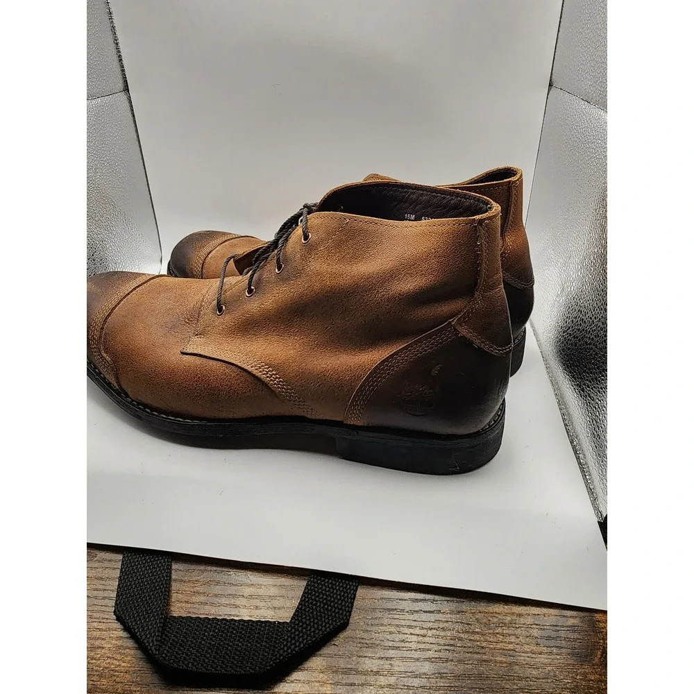 Timberland Earthkeepers Cap Toe Boot Mens 15 Brown Good Leather Chukka 5321R